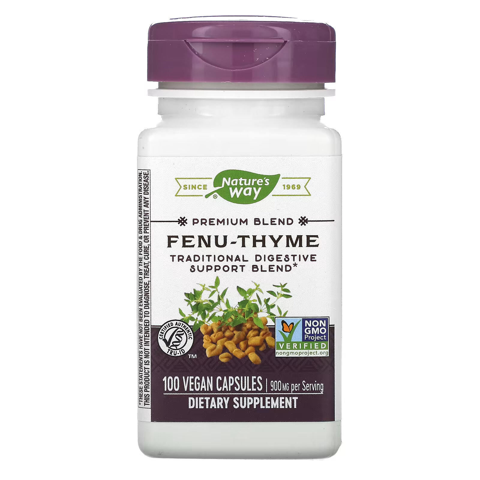 Nature's Way, Fenu-Thyme, 450 мг, 100 веганских капсул листья малины nature s way 450 мг 100 веганских капсул
