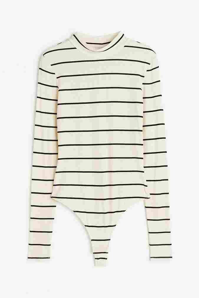 

Боди H&M Mock Turtleneck Thong, кремовый