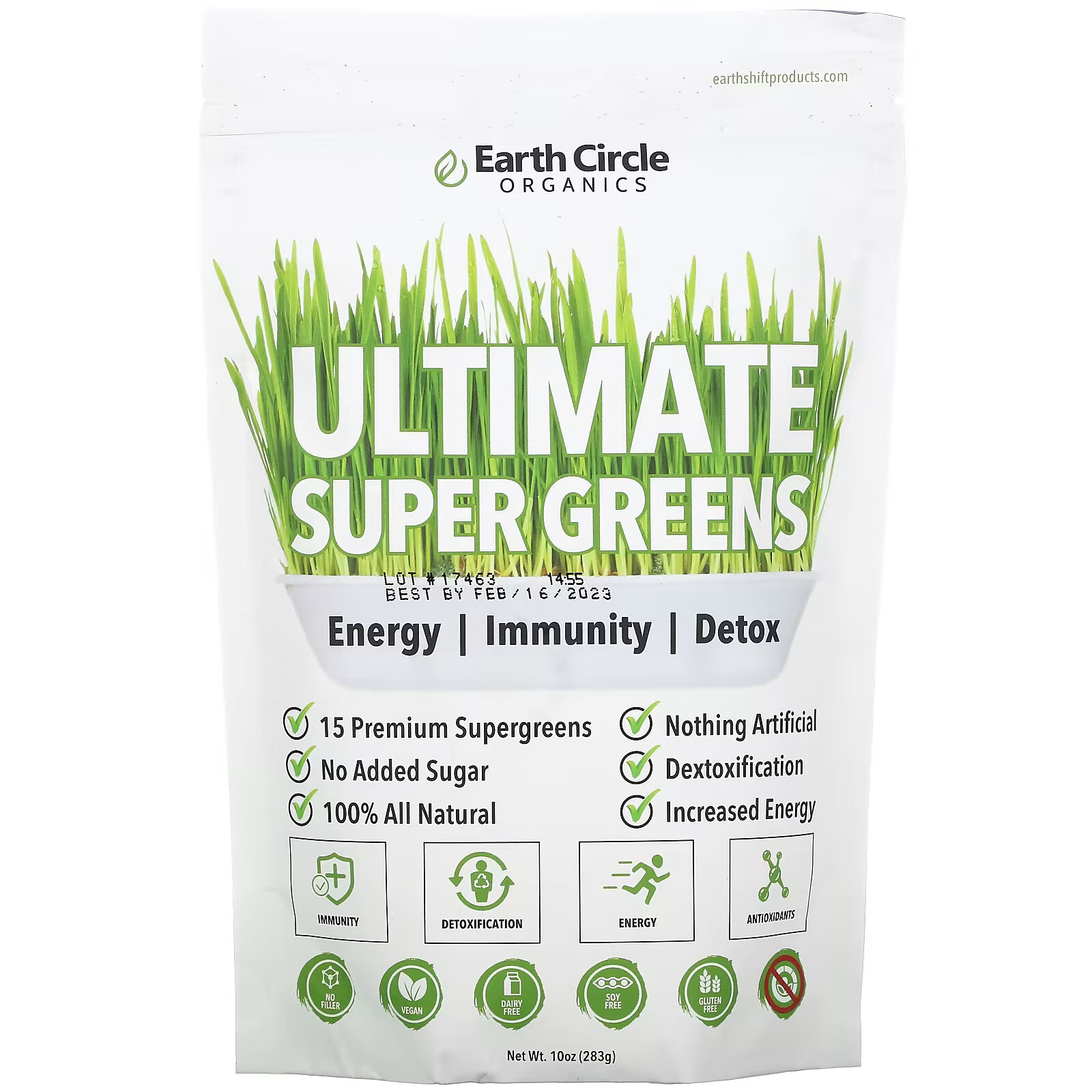 Earth Circle Organics, Ultimate Super Greens, 283 г (10 унций) earth circle organics ultimate super greens 283 г 10 унций