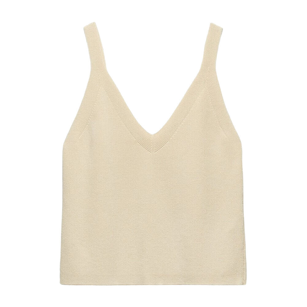 Топ Zara Knit With Straps, ванильный