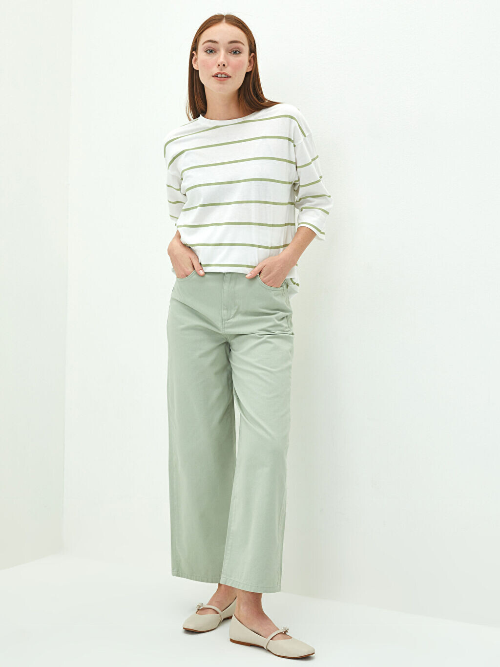 

LCW MODEST Женские прямые хлопковые брюки