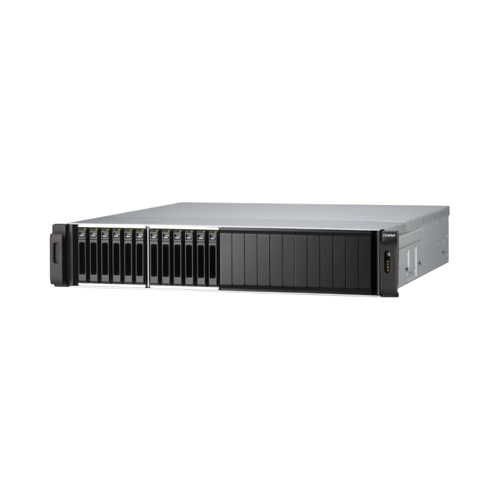 цена Серверное сетевое хранилище QNAP SS-EC1279U-SAS-RP, 12 отсеков, 8 ГБ, без дисков, черный
