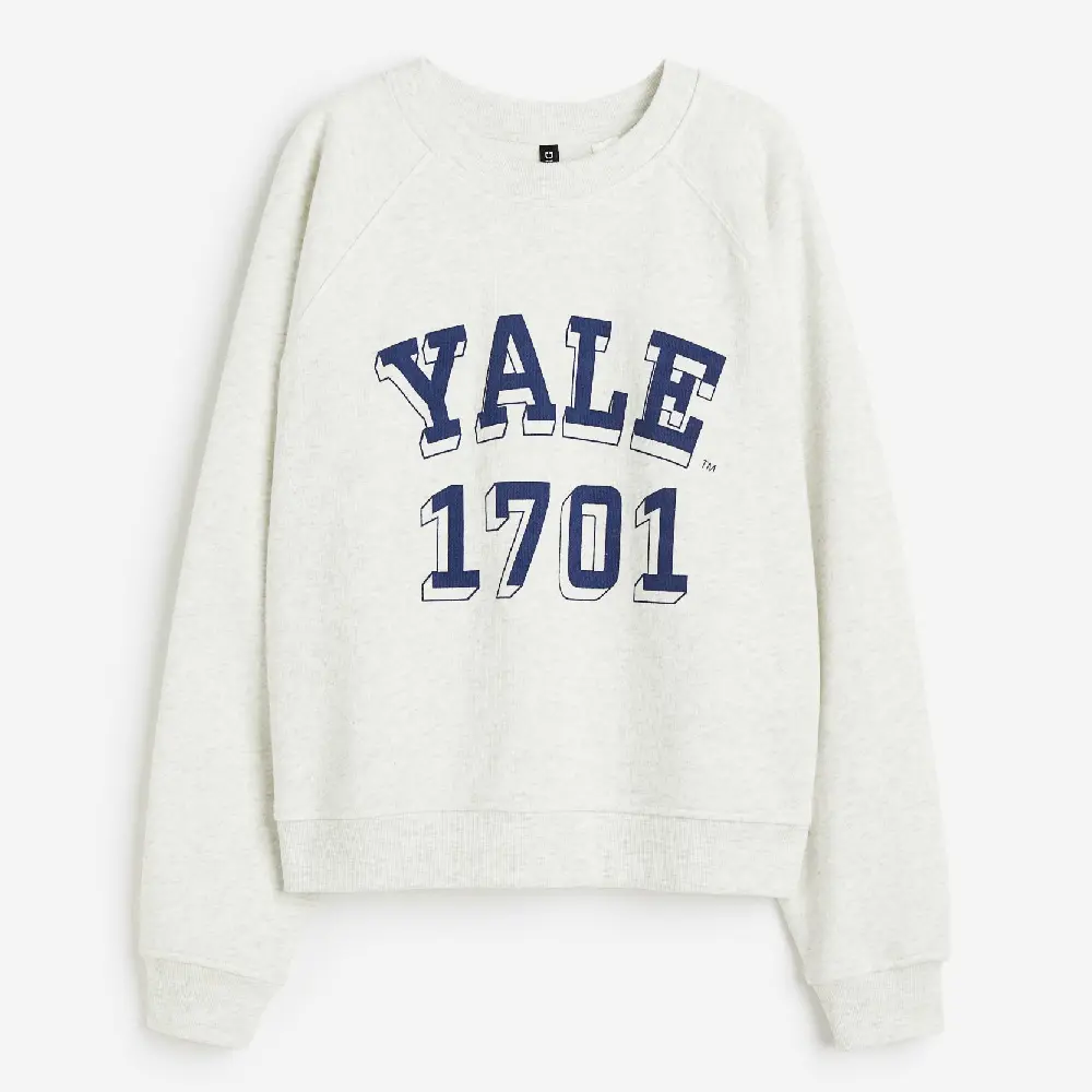 

Свитшот H&M Printed Yale, светло-серый