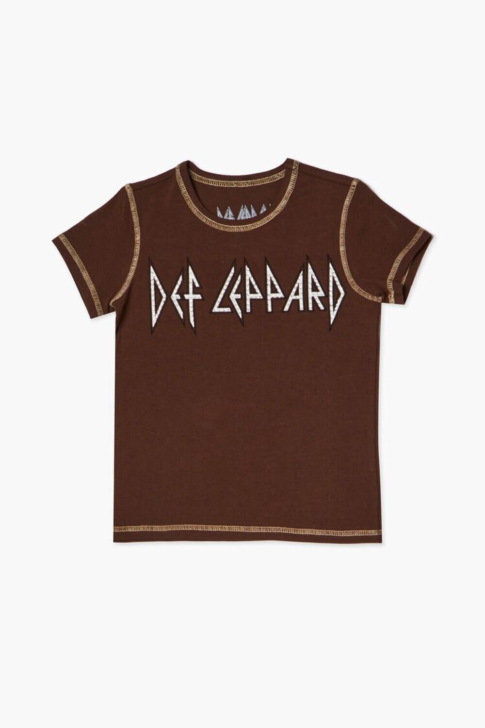 

Футболка с рисунком Def Leppard для девочек Forever 21, коричневый
