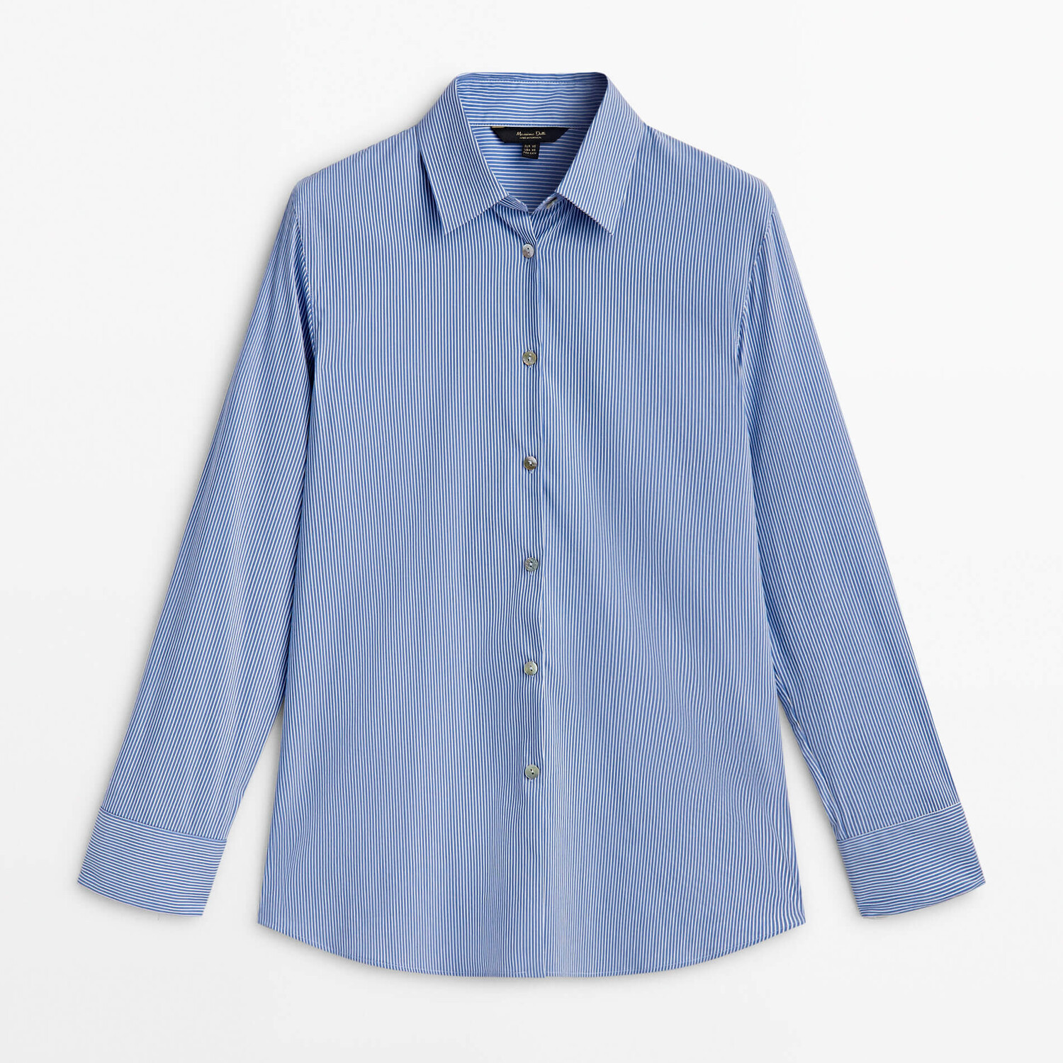 

Рубашка Massimo Dutti Striped Stretch Cotton Blend, голубой