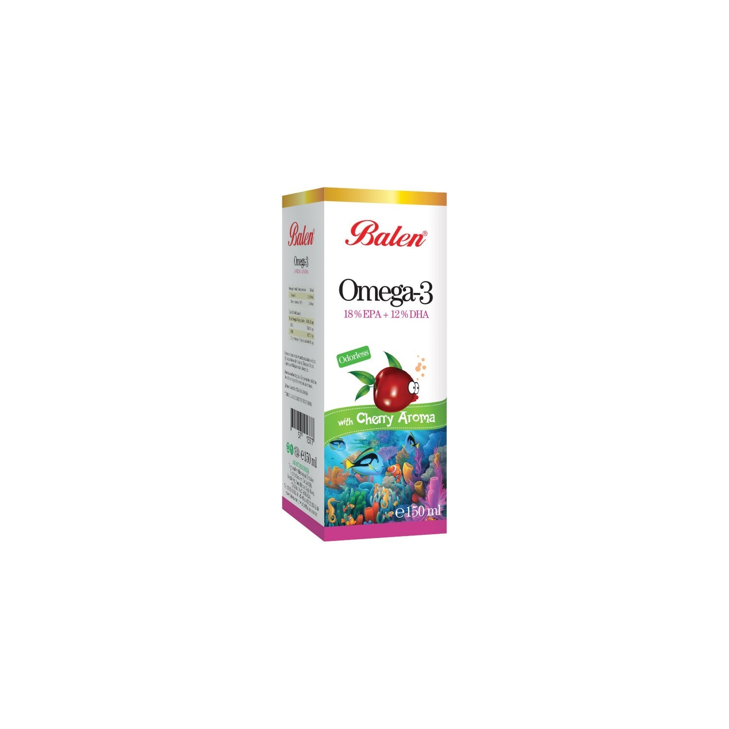 

Balen Omega-3, ароматизированный рыбий жир с уксусом, возрастная группа от 4 до 10 лет