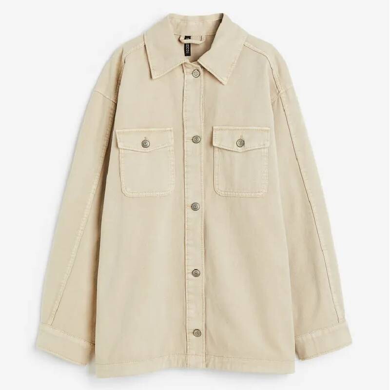 

Жакет-рубашка H&M Twill, бежевый