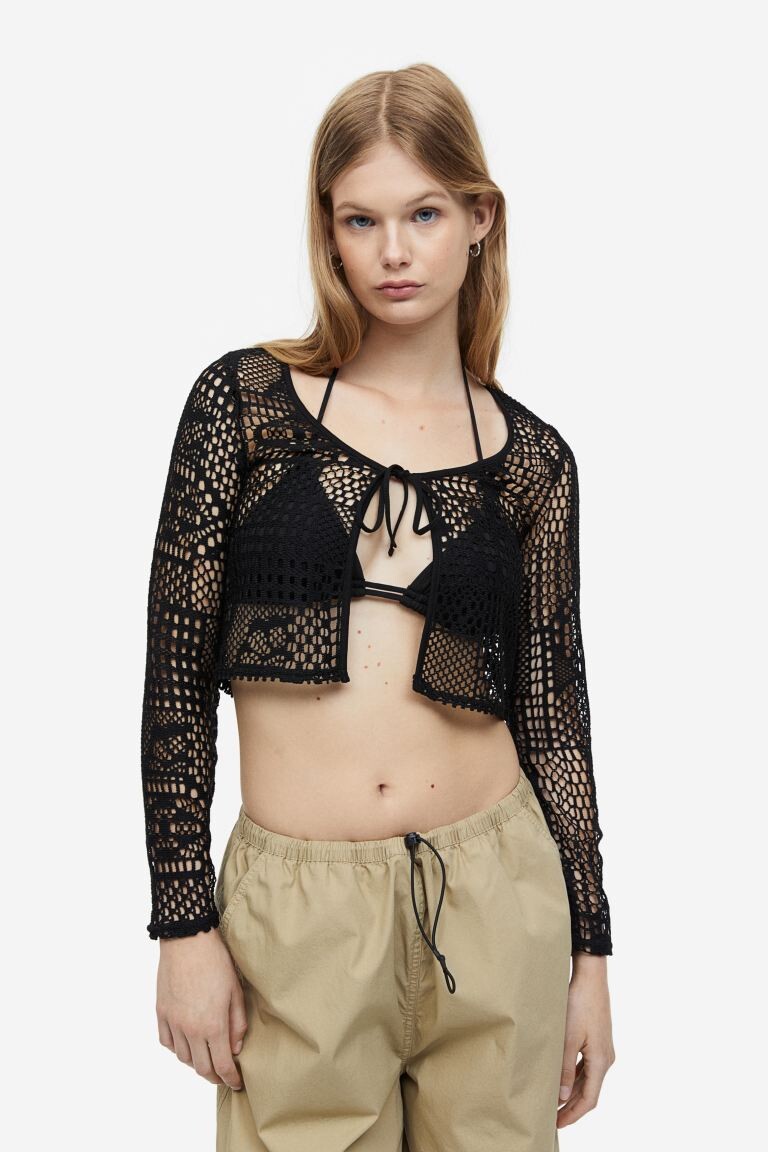

Кардиган с завязками спереди H&M, черный