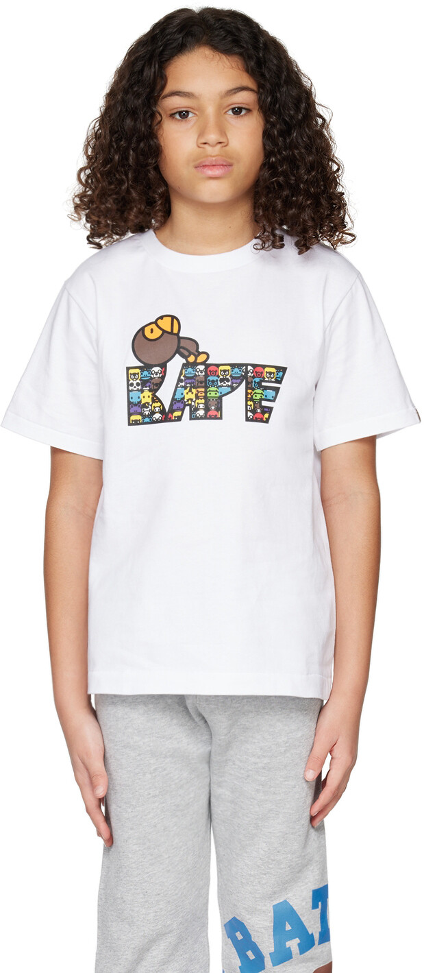 

Детская белая футболка Milo Safari Block для малышей BAPE