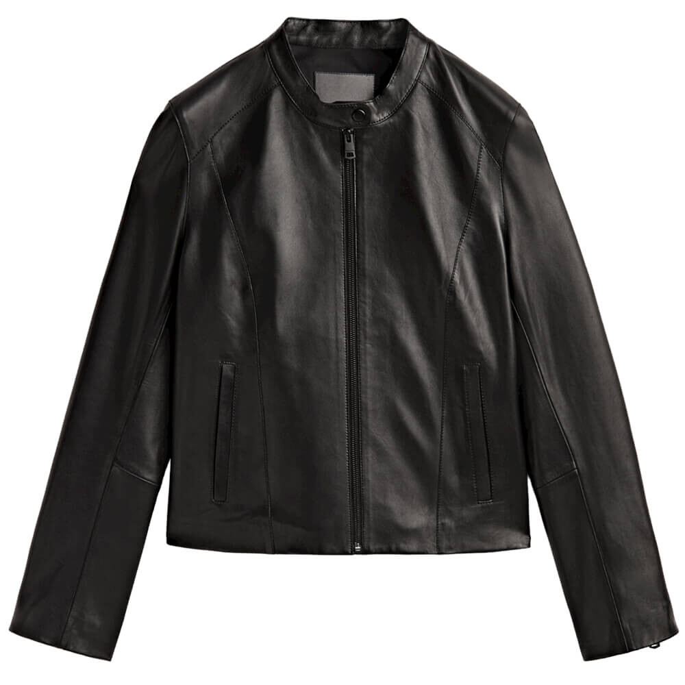 

Куртка Massimo Dutti Nappa Leather, черный