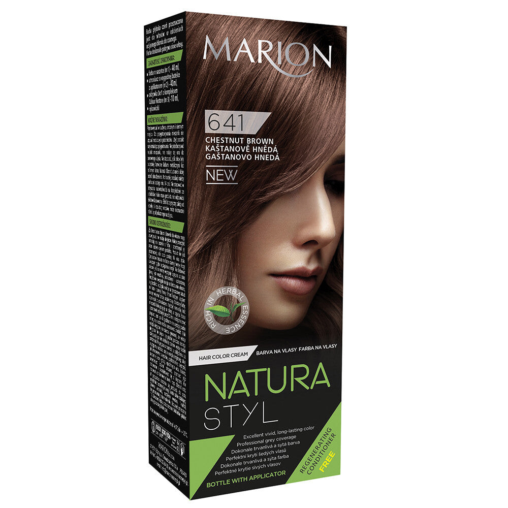 

Marion Краска для волос Natura Styl 641 Каштановый коричневый 80мл + кондиционер 10мл