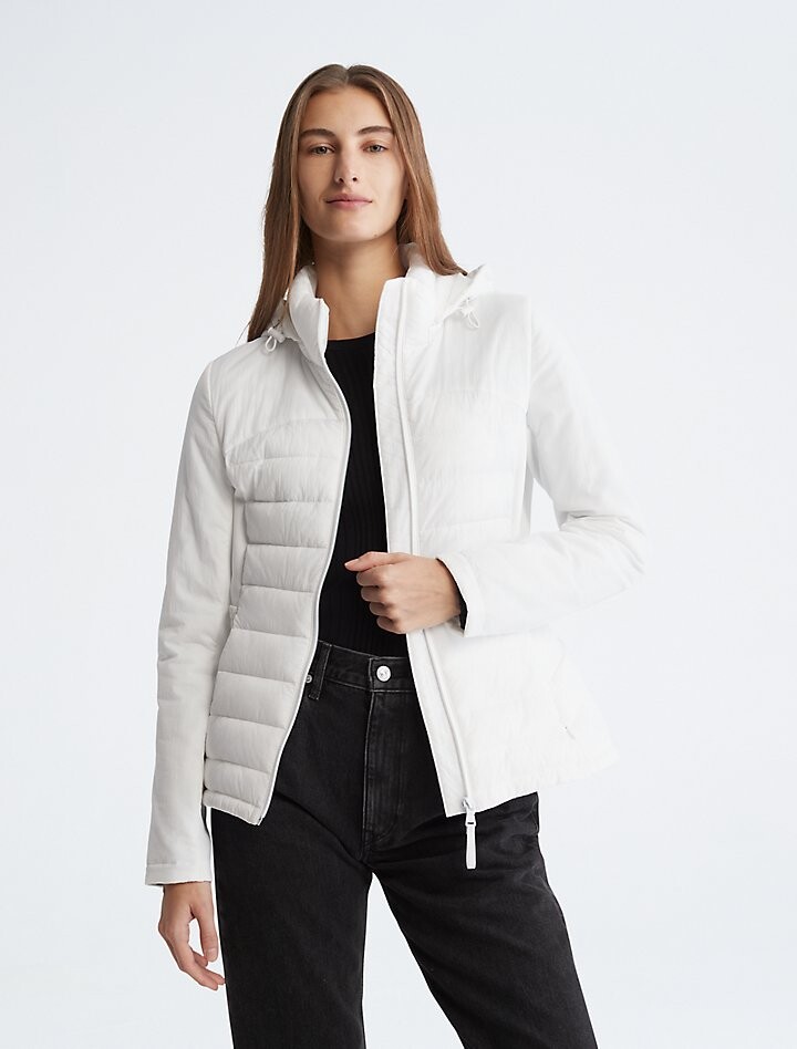 

Легкая куртка смешанной техники Calvin Klein, белый