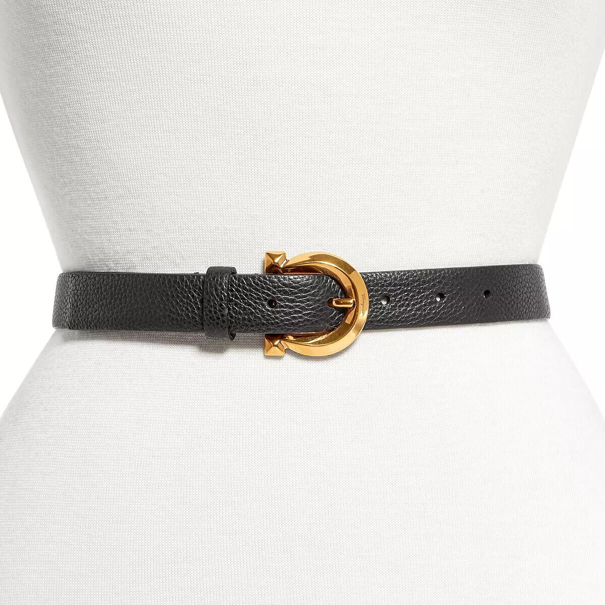 

Ремень Ferragamo Women's Gancini Buckle Leather, черный