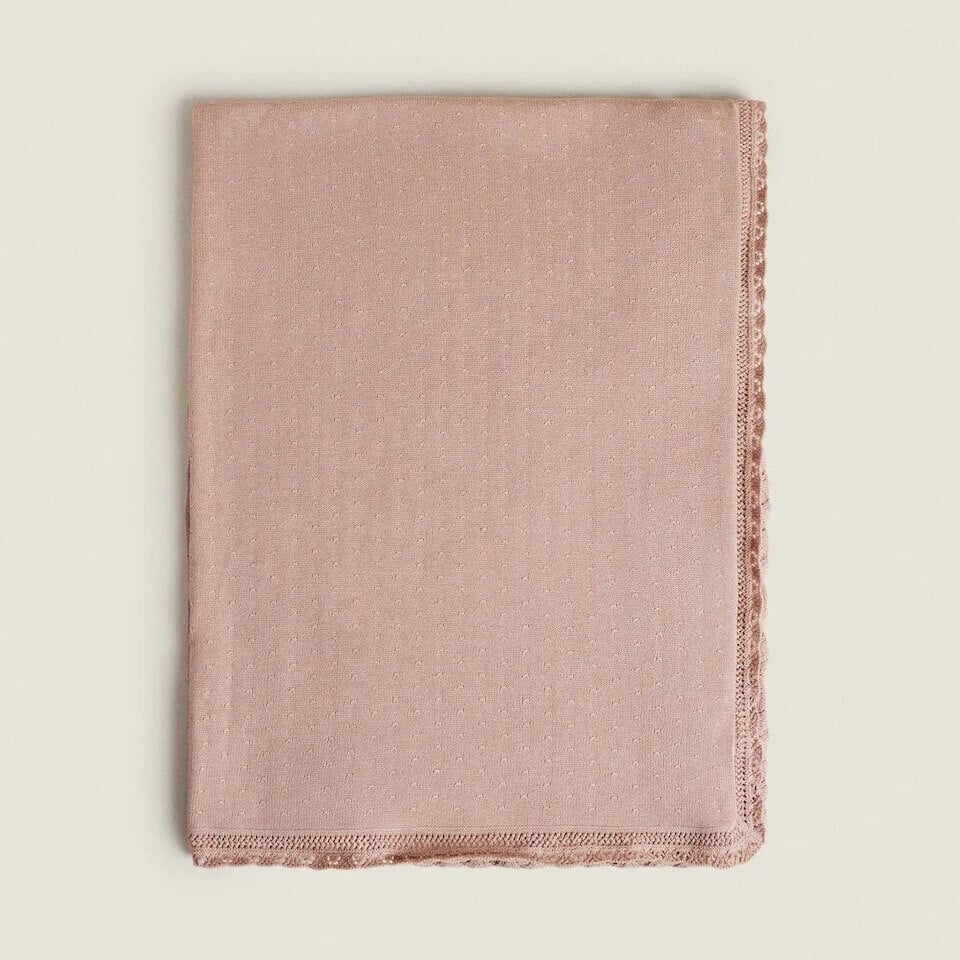 

Плед Zara Cotton Knit, розовый