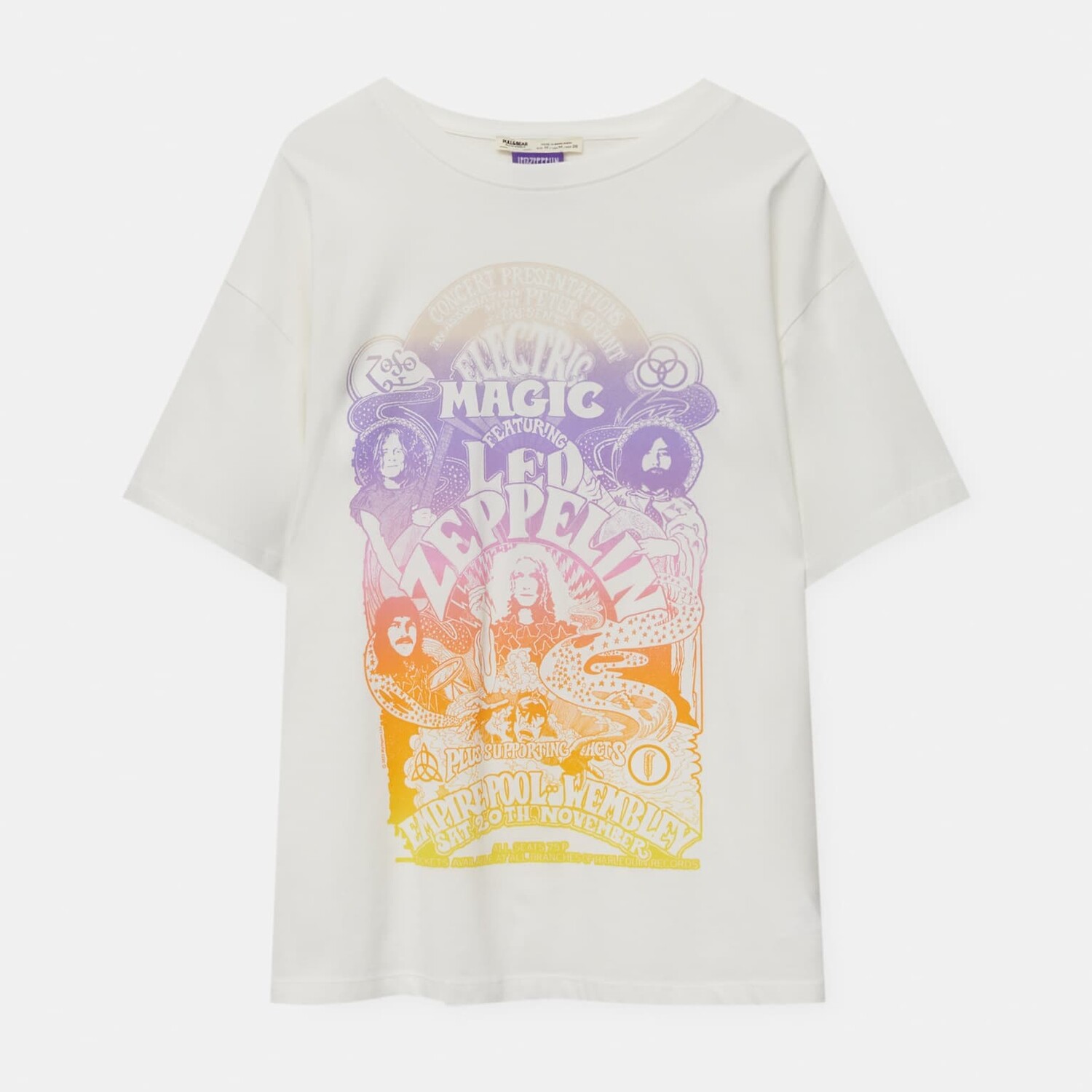 

Футболка Pull&Bear Led Zeppelin, белый