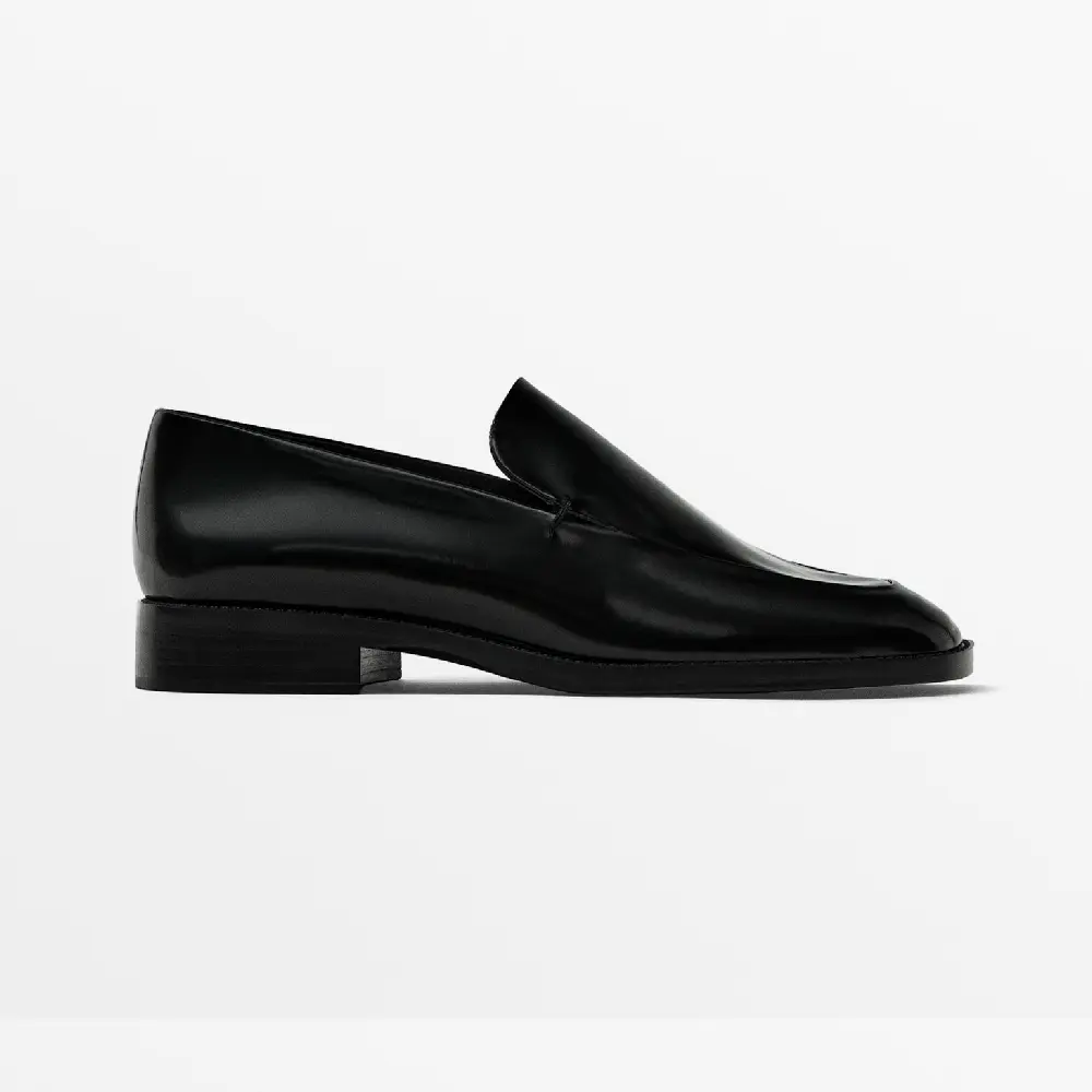 

Лоферы Massimo Dutti Square-toe, черный