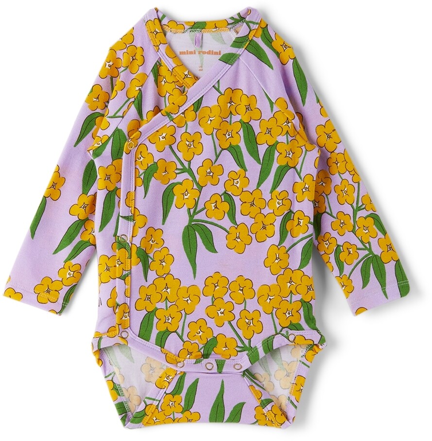 

Боди с запахом Baby Purple Alpine Flowers Mini Rodini