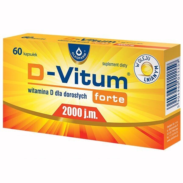 

D-Vitum Forte 2000 j.m. витамин D3 в капсулах, 120 шт.
