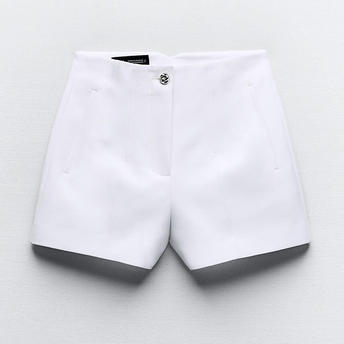 шорты zara soft textured bermuda желтовато белый Шорты Zara High-waist Bermuda, белый
