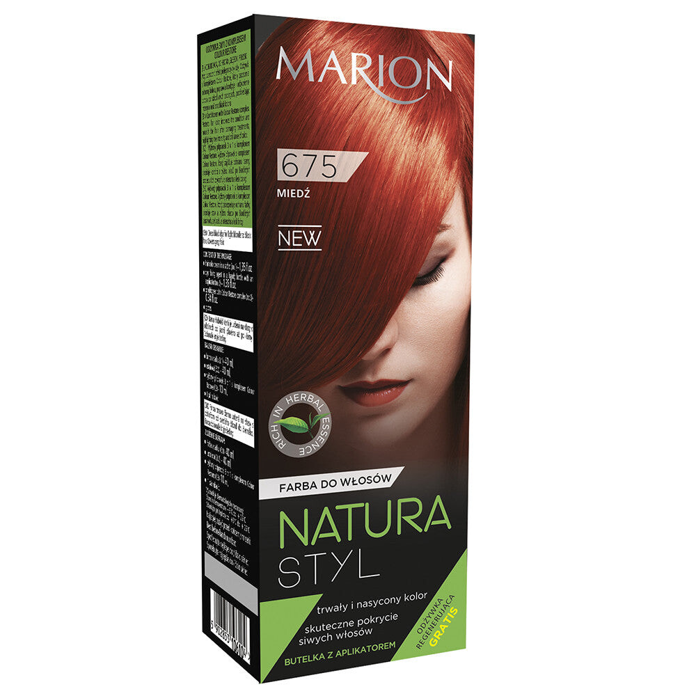 

Marion Краска для волос Natura Styl 675 Медь 80мл + кондиционер 10мл