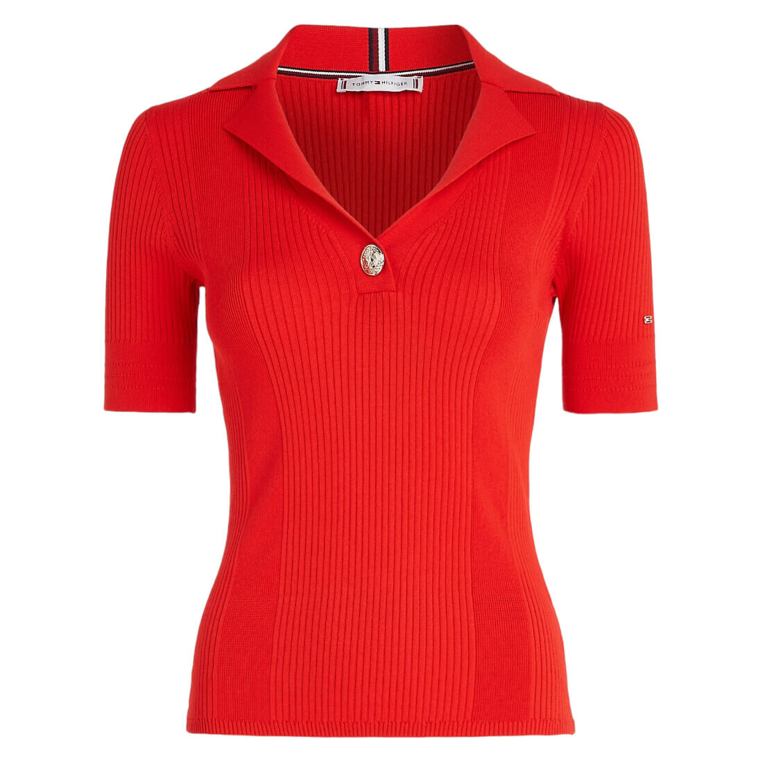 

Джемпер-поло Tommy Hilfiger Slim Fit Ribbed, красный
