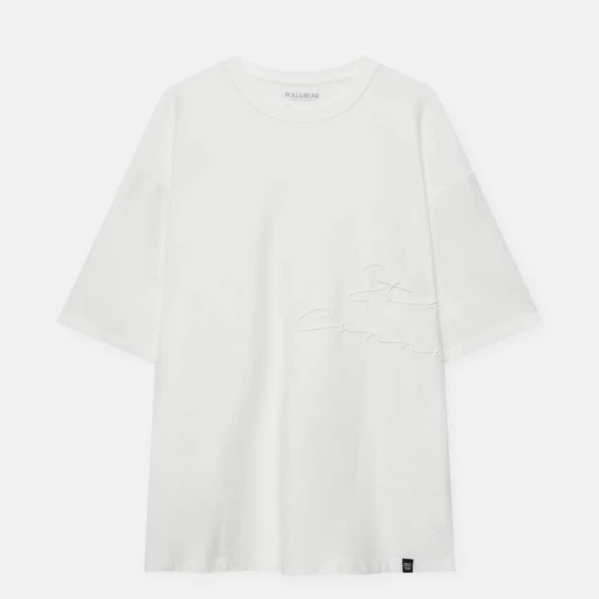 

Футболка Pull&Bear Short Sleeve With Embroidery, белый