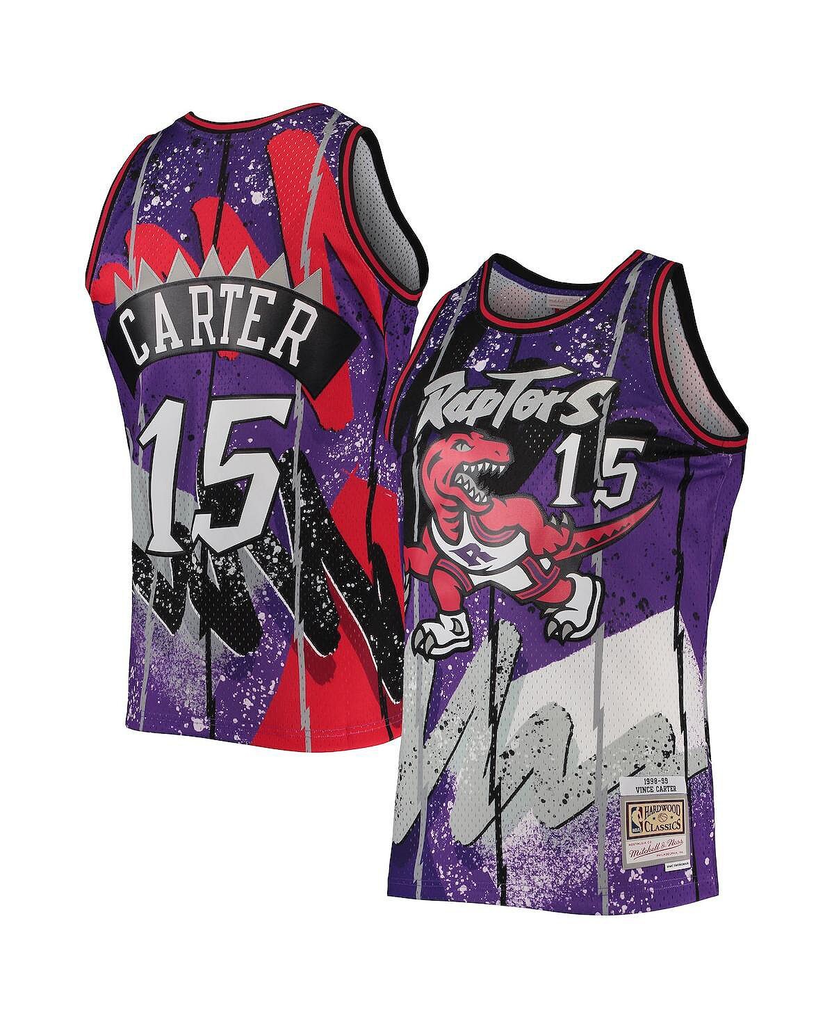 

Мужская джерси vince carter purple toronto raptors hardwood classics 1998 hyper hoops swingman Mitchell & Ness, фиолетовый