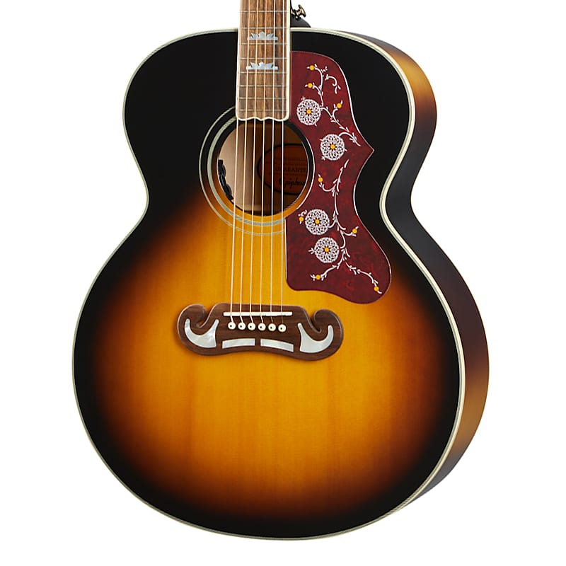 Epiphone вдохновлен Gibson J-200 Aged Vintage Sunburst Gloss Inspired By Gibson J-200 электроакустические гитары epiphone j 200 aged vintage sunburst