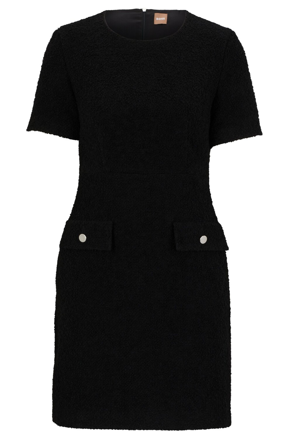 

Платье Boss Slim-fit Tweed With Button-detail Pockets, черный