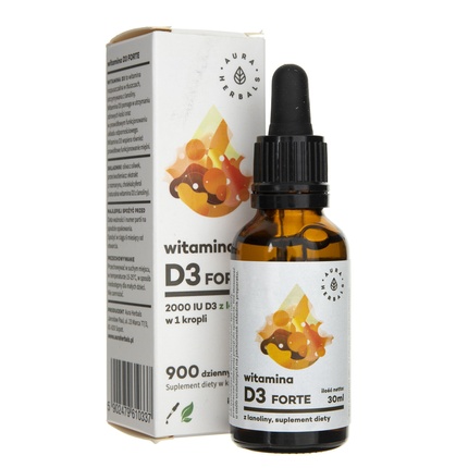Витамин D3 Форте капли 30мл, Aura Herbals aura herbals витамин d3 k2 форте 30мл
