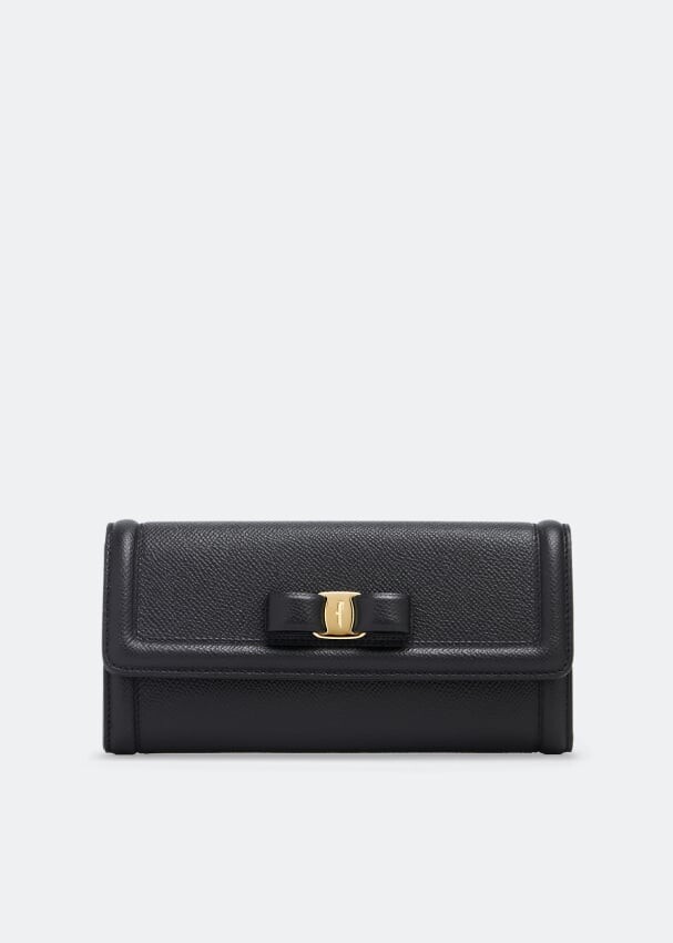 

Кошелек FERRAGAMO Vara bow continental wallet, серый