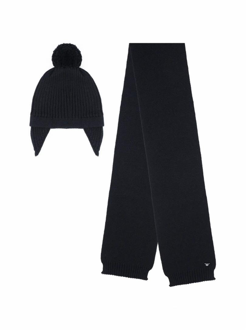 Набор из шапки и шарфа EMPORIO ARMANI вязаная зимняя шапка с козырьком утолщенные теплые наушники шапочки облегающие шапки для мужчин женщин мужчин шерстяной шарф шапки ма