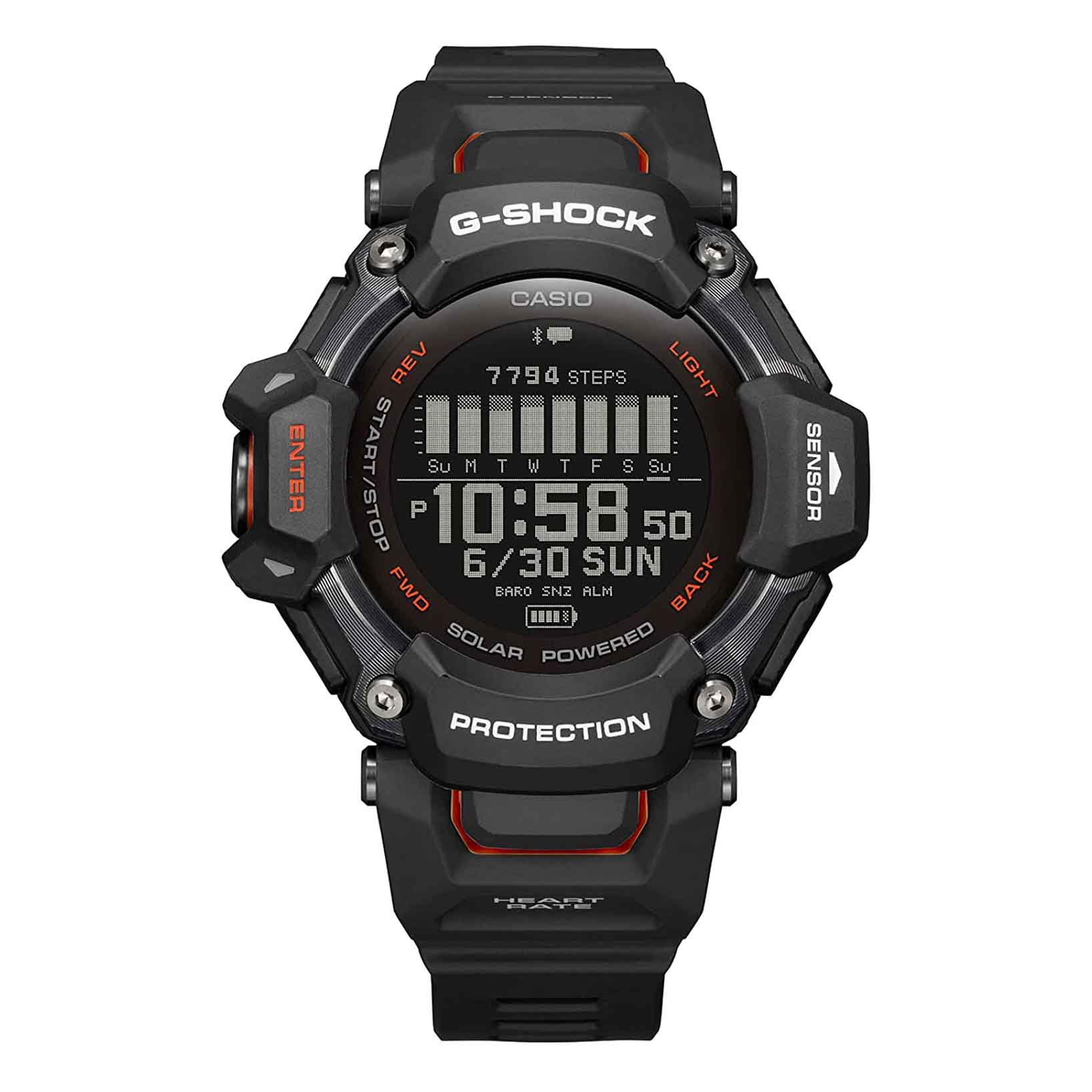 Умные часы Casio G-Shock GBD-H2000, черный/красный