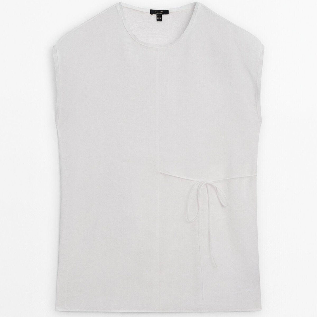 

Футболка Massimo Dutti 100% Linen Drop Shoulder, кремовый