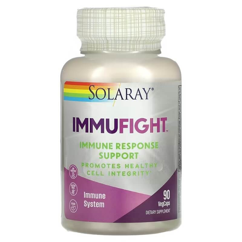 solaray immufight максимальная ежедневная защита 90 vegcaps Поддержка Иммунного Здоровья Solaray ImmuFight, 90 растительных капсул