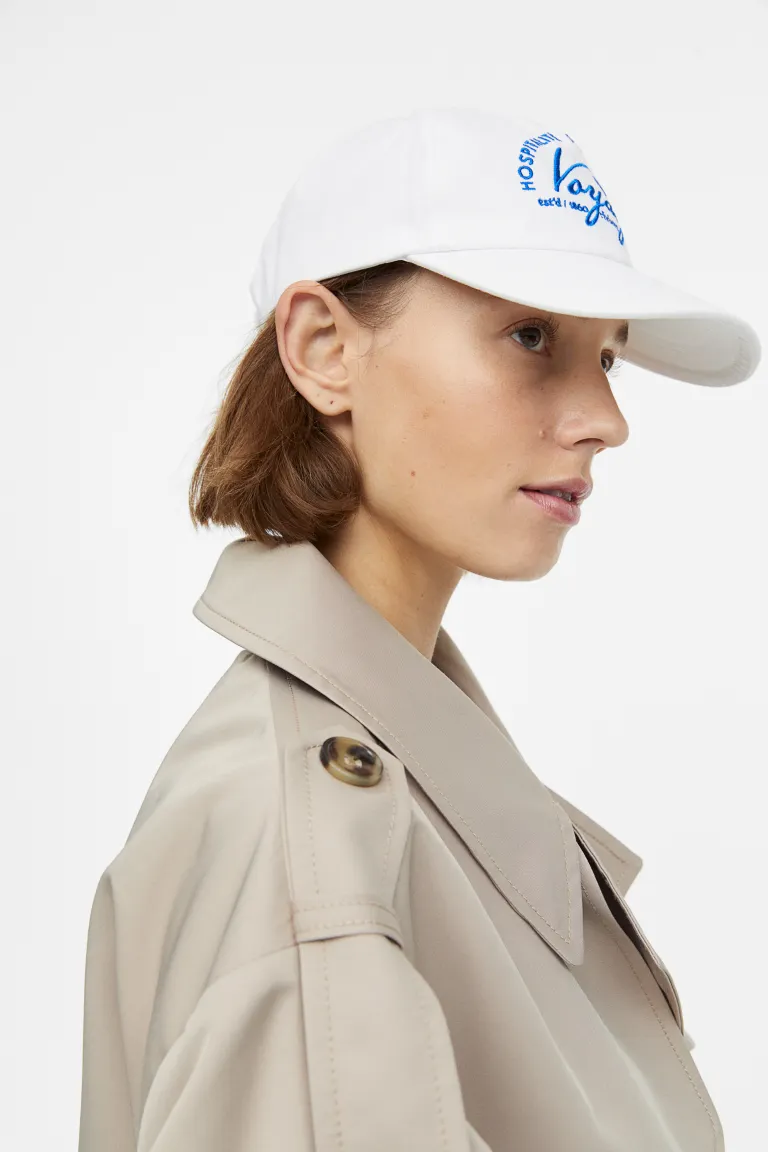 

Хлопковая шапка с козырьком H&M, белый