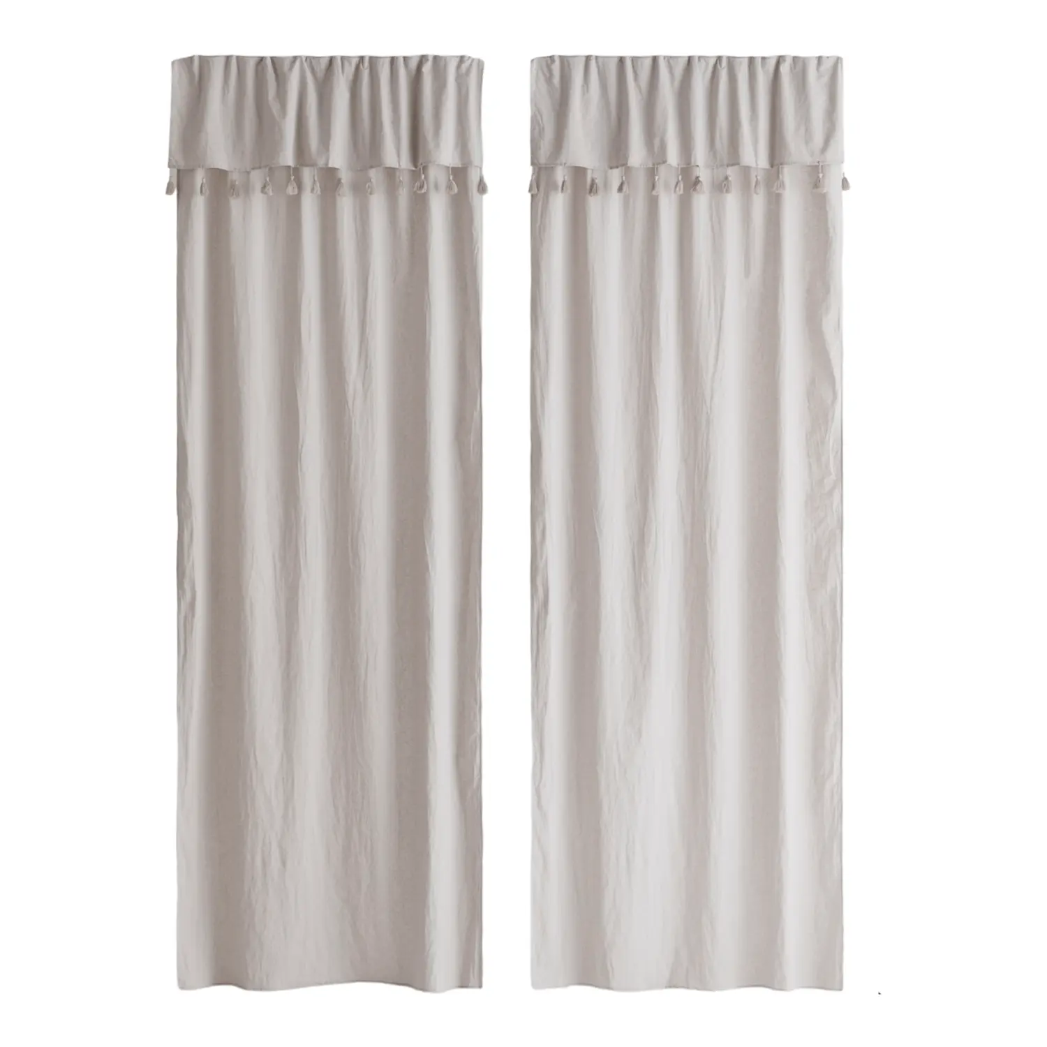 

Шторы H&M Home 2-pack Tasseled Panels, 2 предмета, светло-серый