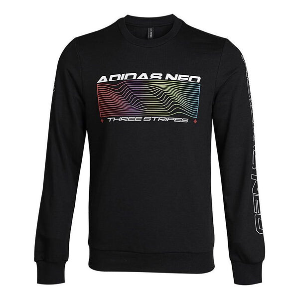 

Толстовка Adidas neo Round Neck Alphabet Knit Pullover Black, Черный