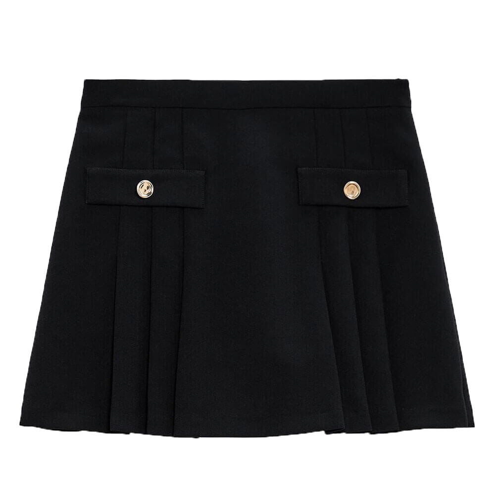 

Юбка-шорты Zara Box Pleat, черный