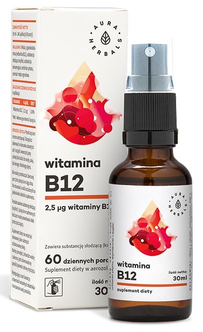 Витамины и минералы Aura Herbals Witamina B12 w Aerozolu, 30 мл