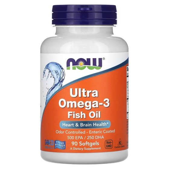 Рыбий жир NOW Foods Ultra Omega-3, 90 мягких капсул