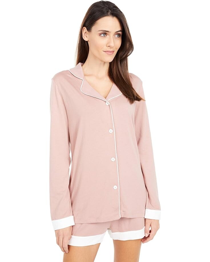 

Пижамный комплект Cosabella Bella Long Sleeve Top Boxer PJ Set, цвет Mandorla/Moon Ivy