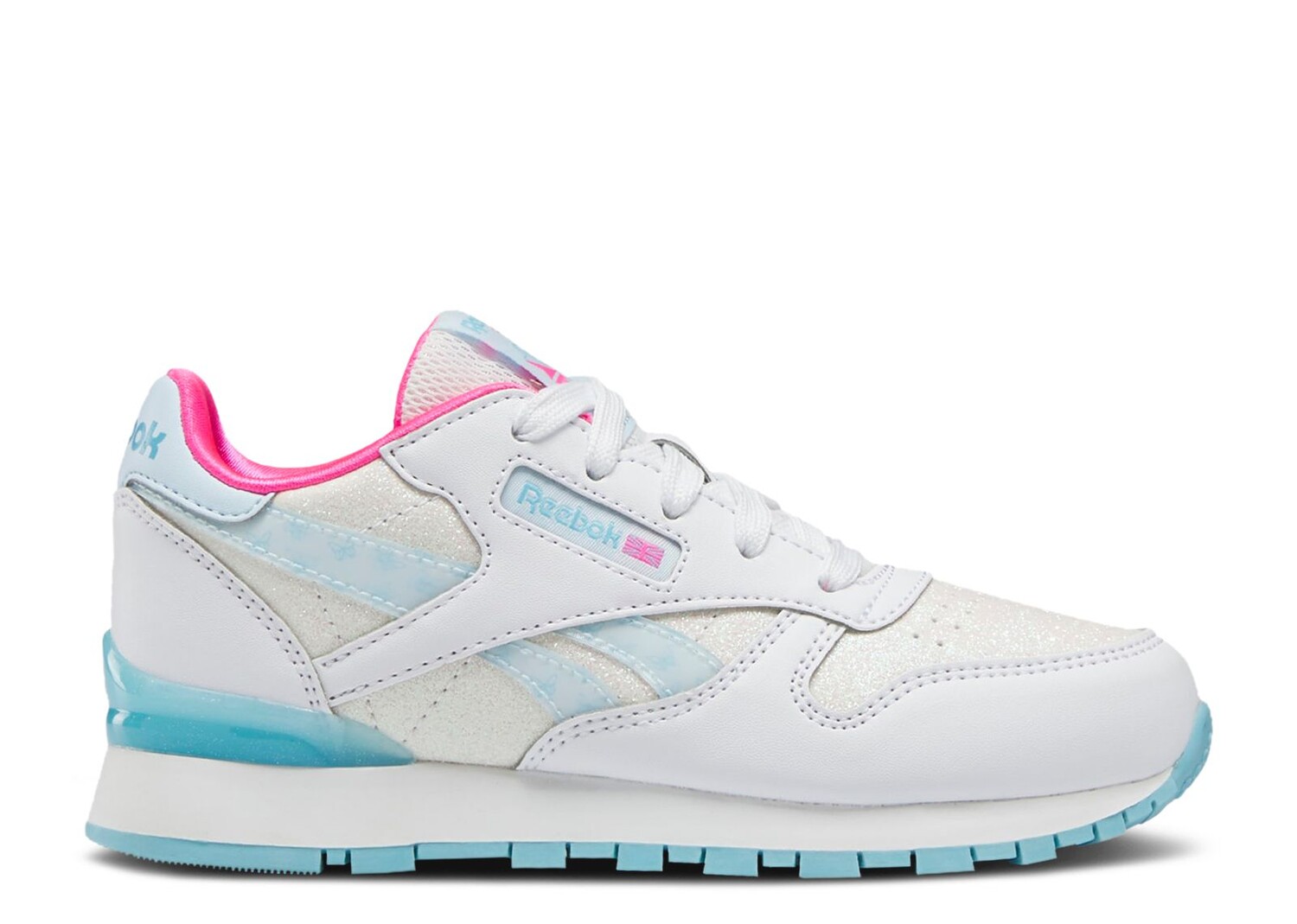 

Кроссовки Reebok Classic Leather Step 'N' Flash Little Kid 'Butterfly Glitter - White', белый