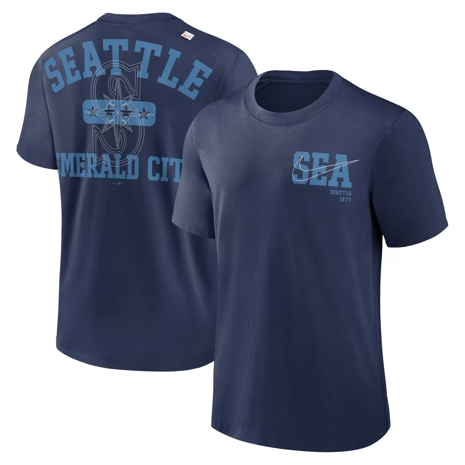Мужская темно-синяя футболка Seattle Mariners Statement Game Over Nike