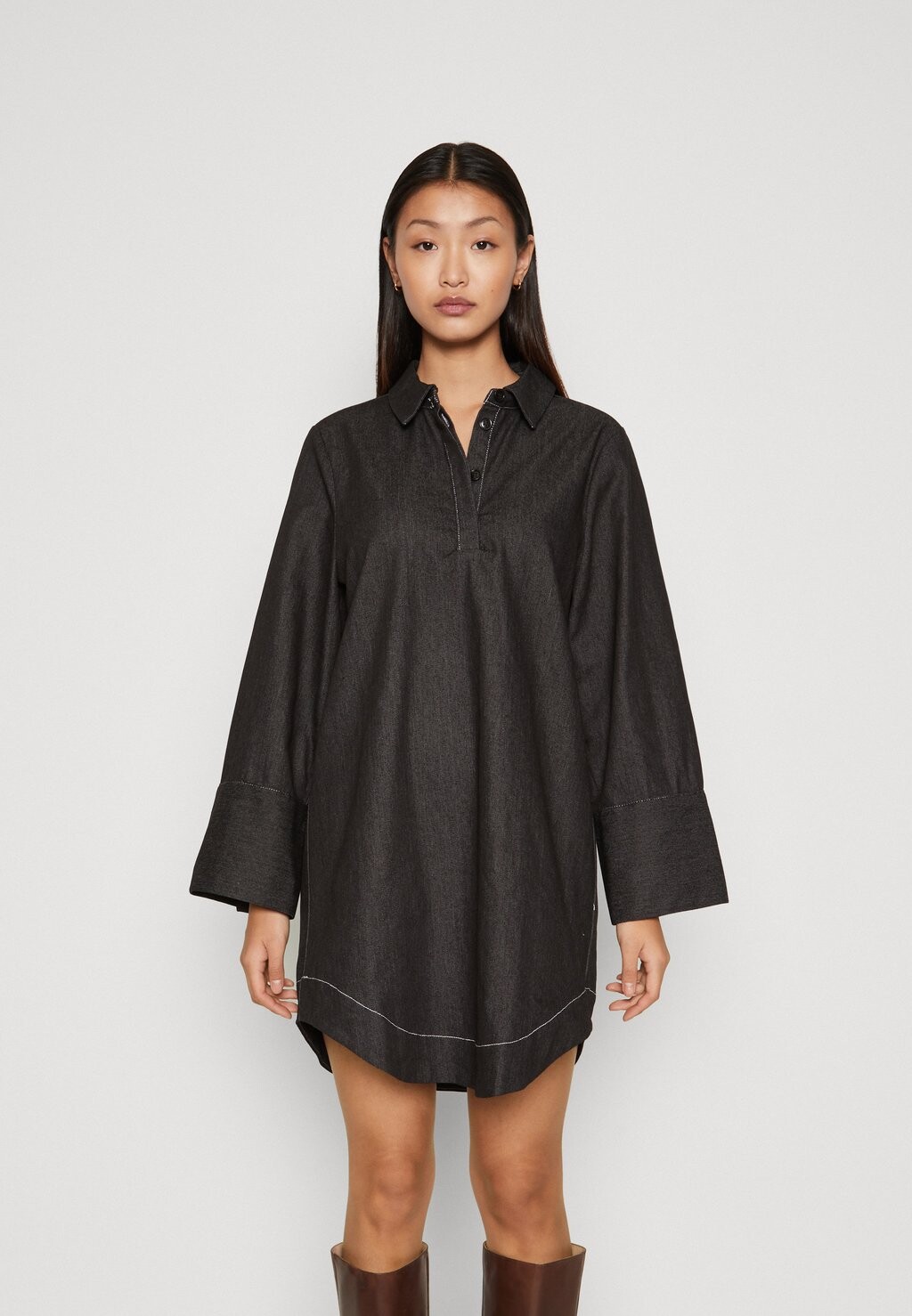 

Джинсовое платье PCOLEO SHORT DRESS Pieces, черный/белый