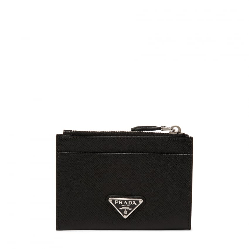 

Картхолдер PRADA Leather cardholder, черный