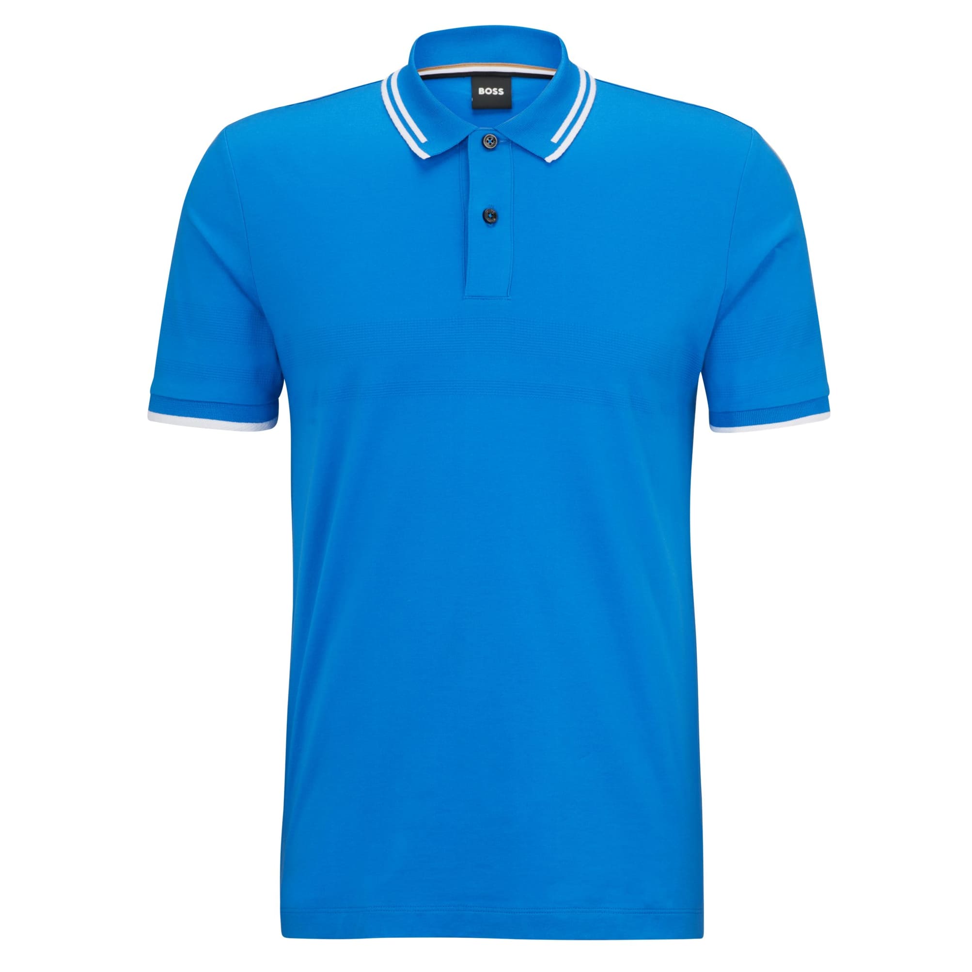 цена Рубашка-поло Boss Interlock Jacquard Stripes, голубой/белый