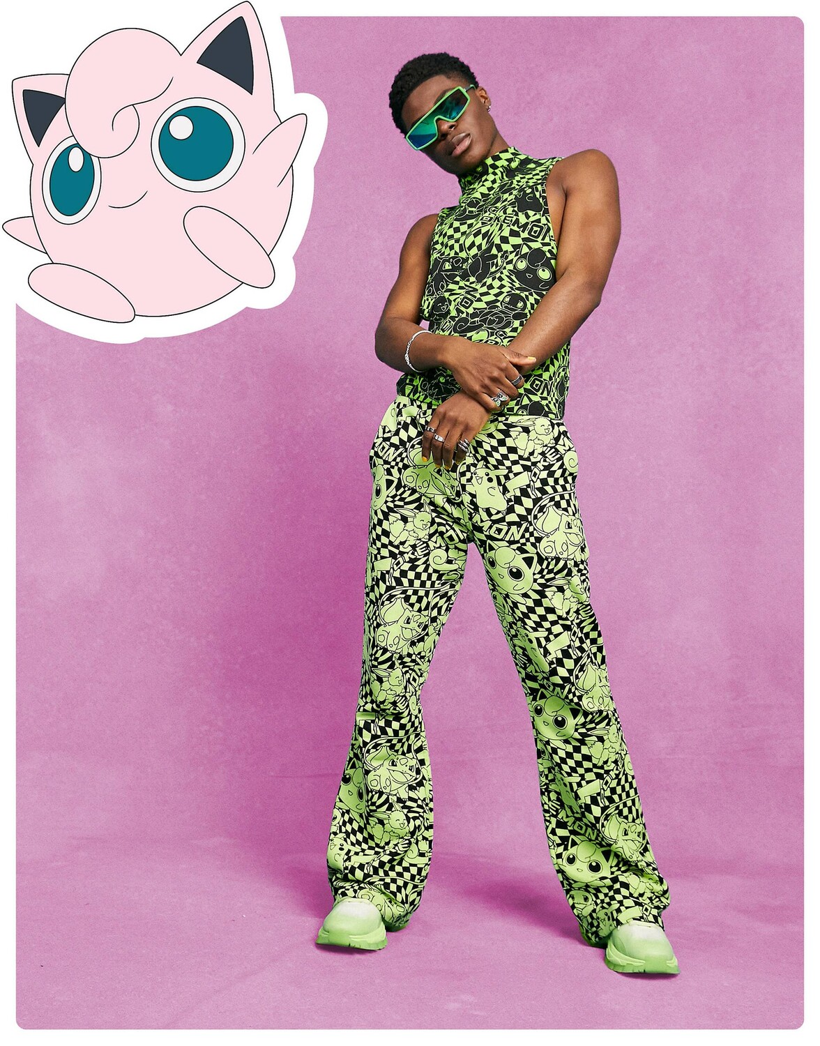 

Джоггеры ASOS DESIGN с принтом Pokemon по всей поверхности