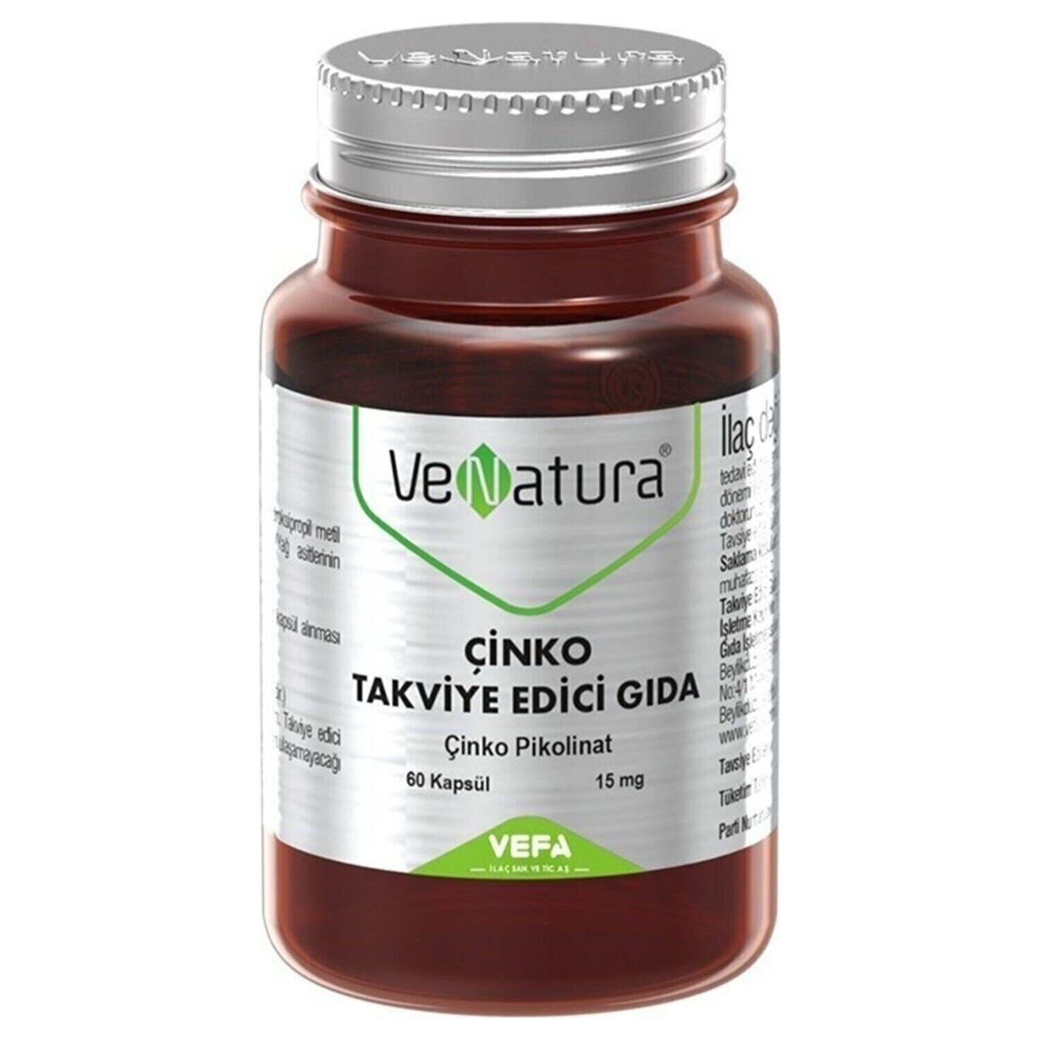 цена Цинк Venatura, 15 мг, 60 капсул