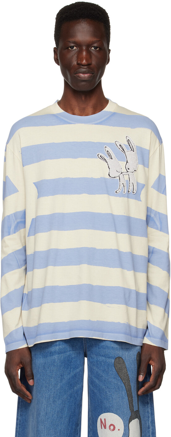 

Сине-бежевая футболка с нашивкой Bunnies Stella McCartney